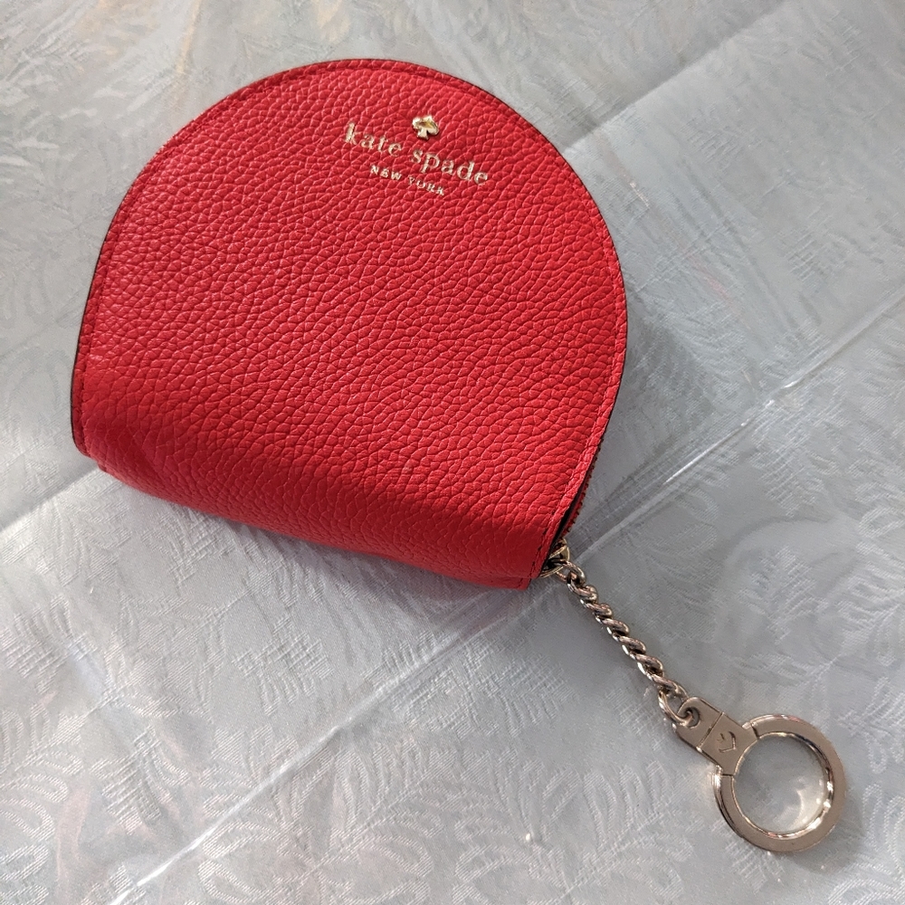 Kate Spade red keychain wallet NWT